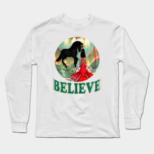 Believe. Unicorn and Mermaid Long Sleeve T-Shirt